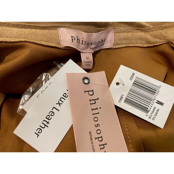 Philosophy Republic Clothing Faux Leather Jacket Size Medium in Cedar NWT - Picture 5 of 7